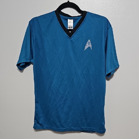 Blue V-Neck Men's Star Trek Kellogs M Shirt - Picture 1 of 4